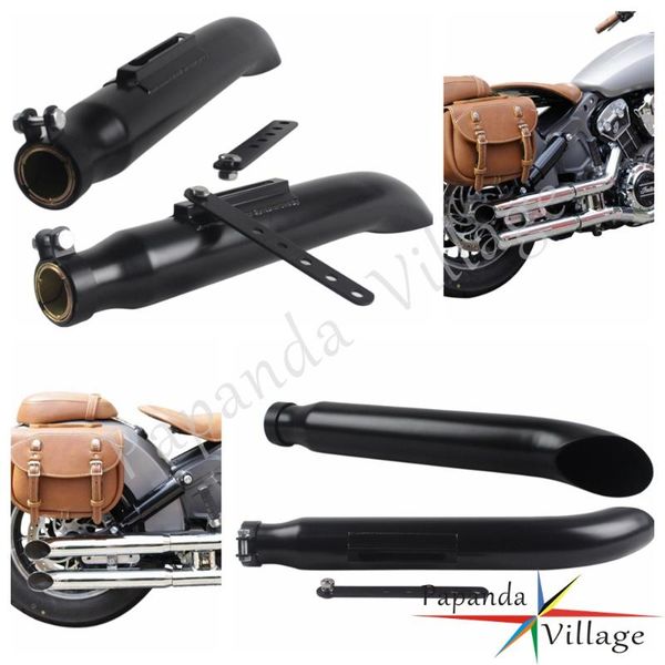 

motorcycle exhaust system 2x antique slash cut 35-41mm retro bend tail muffler pipe vertical vintage pipes for bobber cafe racer chopper
