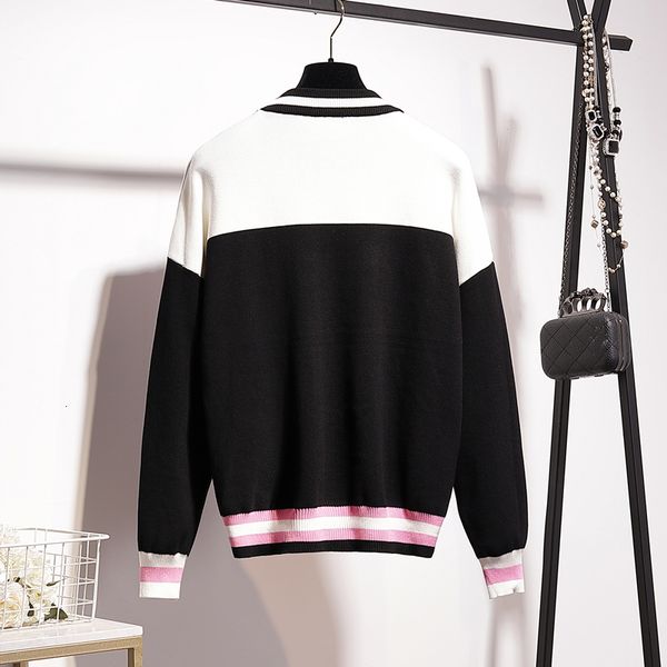 

fashion knitted outfits women 2pc tracksuit beading cartoon print sweater long pencil pants set female loose knit suit hfx0, Blue