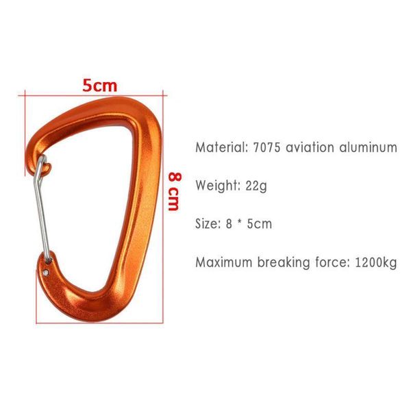 

professional clip hook climbing carabiner d shape mountaineering buckle hook 12kn safety lock outdoor climbing acc jllkur