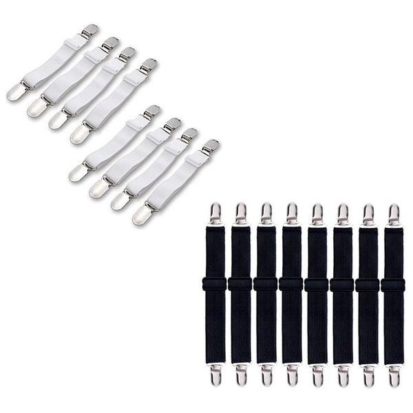 

clothing & wardrobe storage adjustable heavy duty bed sheet (8 pack), cover grippers suspenders holder band straps clips fasteners