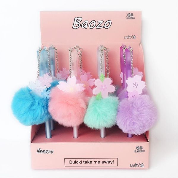 

gel pens 16pcs creative neutral pen student stationery cartoon cute cherry blossom hare hairball pendant