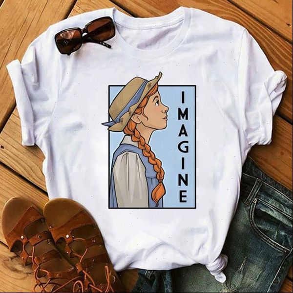 

women t shirt 2021 female shirley green gables tshirt imagine strong female cute short sleeve t shirt tee, White