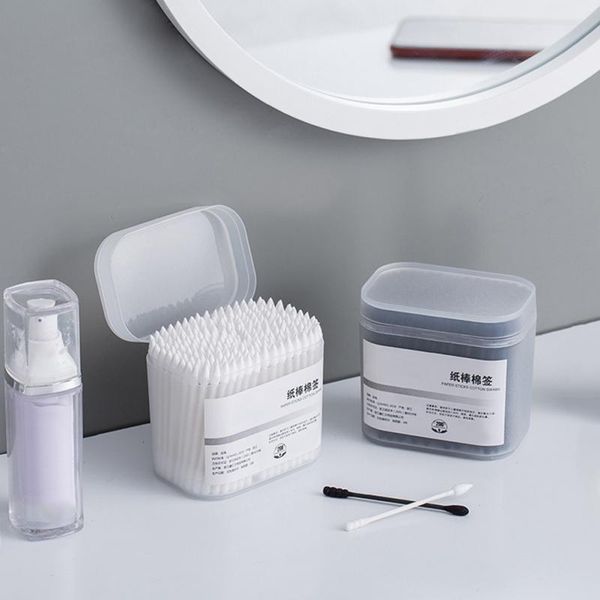 

cleaning cloths simple double head cotton swab portable household makeup tool white black 200pcs