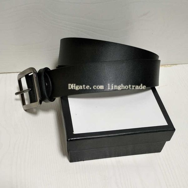 

fashion belts men belts genuine leather women belts classical belt solid gold smooth big buckle black belt 2.0/3.0/3.4/3.8cm width with box, Black;brown