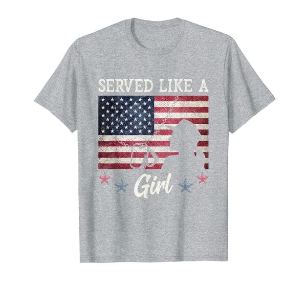 

served like a girl female veterans day gift t-shirt, White;black