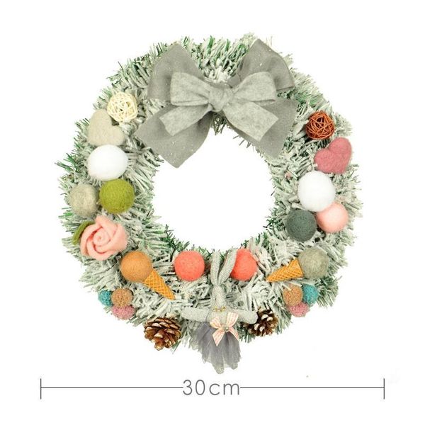 

wool felt decoration wreath christmas flocking pine fruit door hanging home window decoration w qylhcs