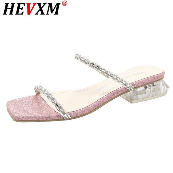 

sandals heel slipper women's vintage square toe narrow band high women summer shoes sapatos de mujer 3cm, Black