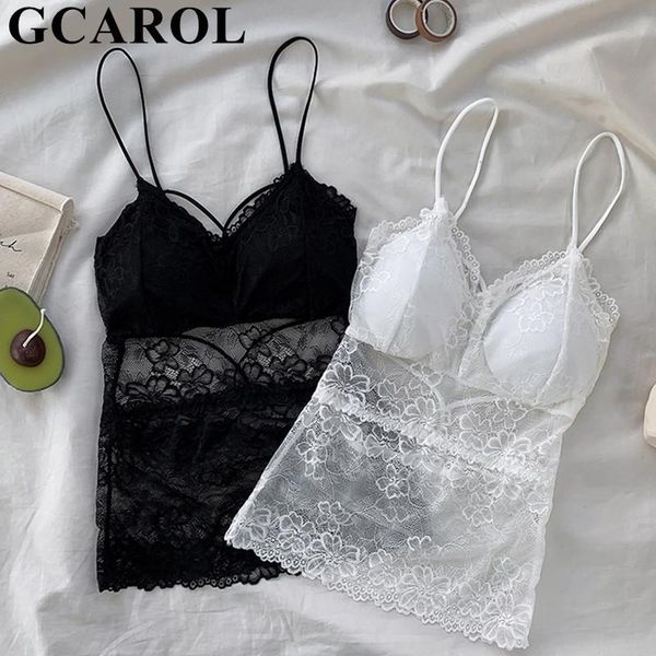 

bras gcarol women gather no steel ring lace bra vest thin strap transparent brassiere one piece breathable bottomed, Red;black