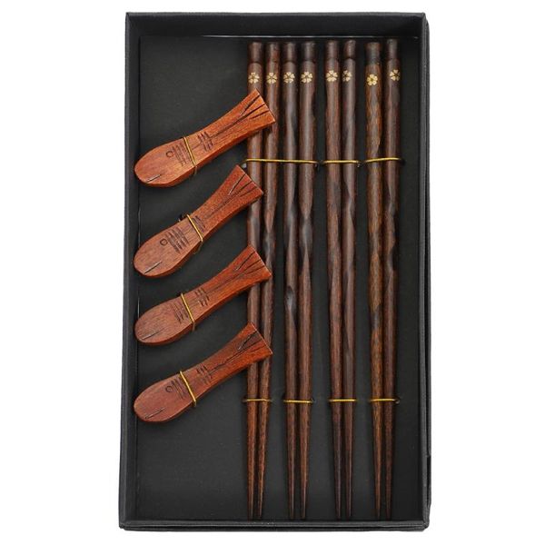 

chopsticks 1 set home cutlery portable and chopstick holder rack gift box