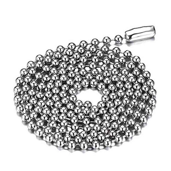 

design jewelry diy 304 round bead stainless sweater titanium steel chain domineering jewelry accessories, Silver