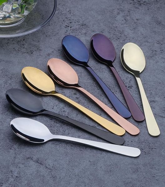 

1pc teaspoon rose gold plated spoon cutlery set stainless steel mirror tablespoon tableware for party pa 006