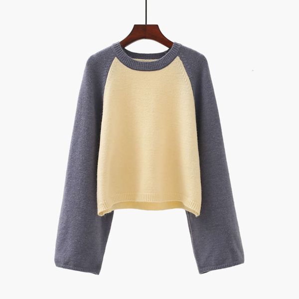 

short mini fresh color matching for women autumn and winter 2020 new student's loose sweater, White;black