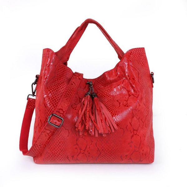 

evening bags genuine leather snake skin oversized red shoulder bag women's lace pattern work tote purse large capacity commute maroon h