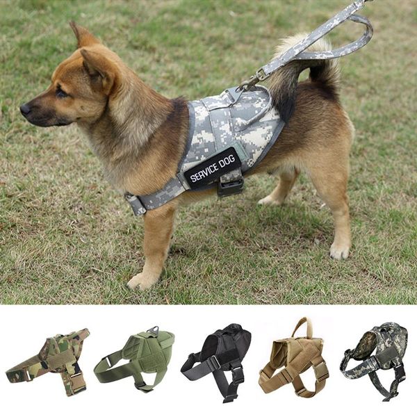 

dog collars & leashes tactical harness leash vest collar military nylon german shepherd pet k9 working training service handle no pul