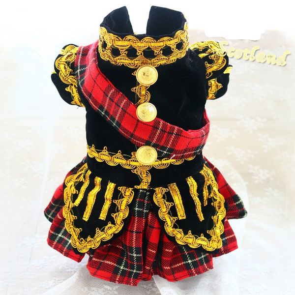 

handmade dog apparel clothes scottish plaid the royal style velvet uniform pet tuxedo suit cats poodle maltese