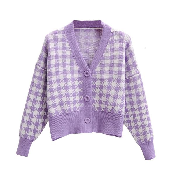 

2021 new women cardigans sweaters wool autumn winter fashion v-neck plaid casual long sleeve female outwear coat 9is6, White;black