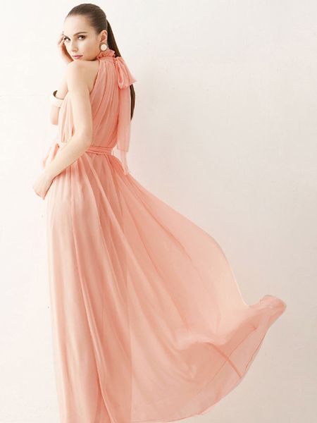 

2021 summer new women large size thin long es fashion chiffon halter sleeveless elegant female sashes bohemian 5dkx, Black;gray