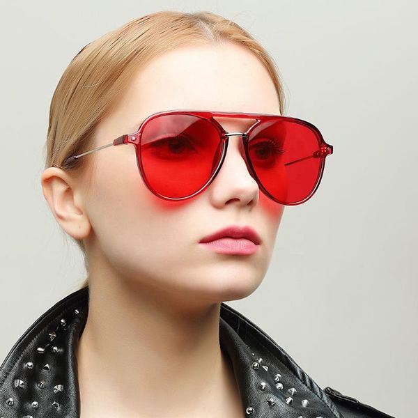 

sunglasses 2021 lady uv400 oversized red vintage shades round women for protect computer halley designer, White;black