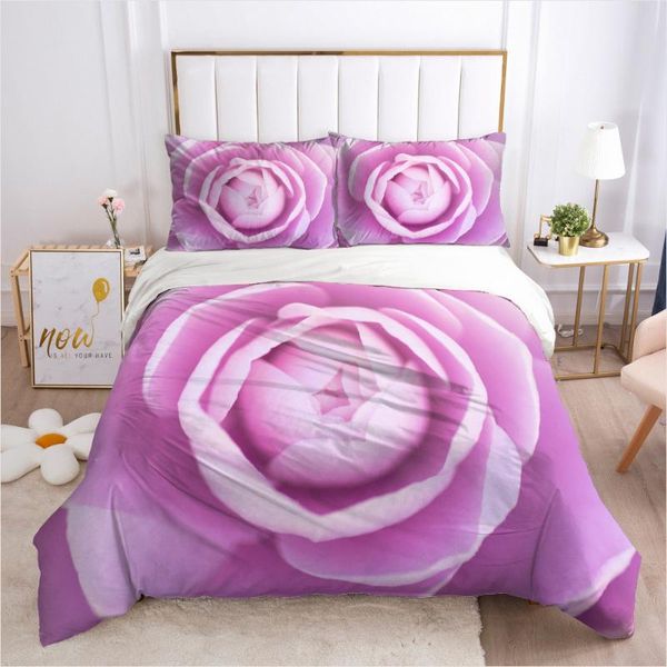 

bedding sets floral set 3d flowers printed polyester  king duvet cover with pillow