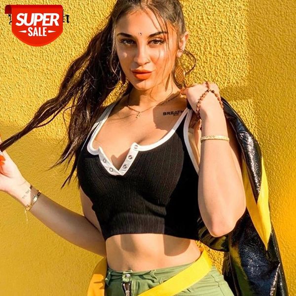 

insgoth black basic camis crop tank women casual streetwear camis sleeveless bodycon short tees camisoles #or48, White