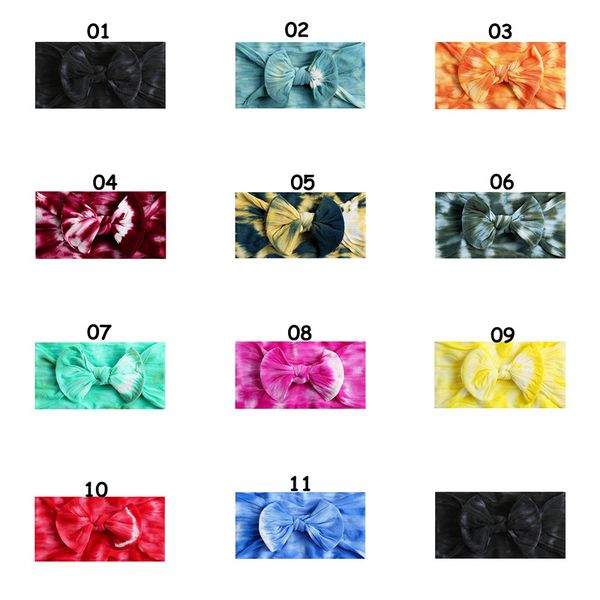 

baby headband bowknot hair sticks cartoon children fashion elastic girl turban tie dye ins kid hair accessories bow headband, Slivery;white