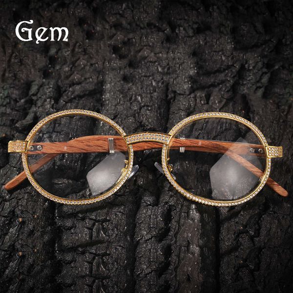 

new hip hop trendsetter diamond metal round frame glasses for men and women, Silver
