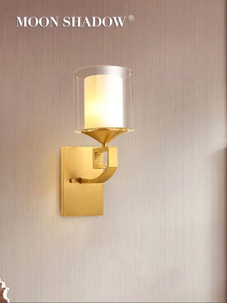 

moonshadow wall lamp new chinese style led full copper wandlamp elegant for tearoom living room decoration wall lights 220v