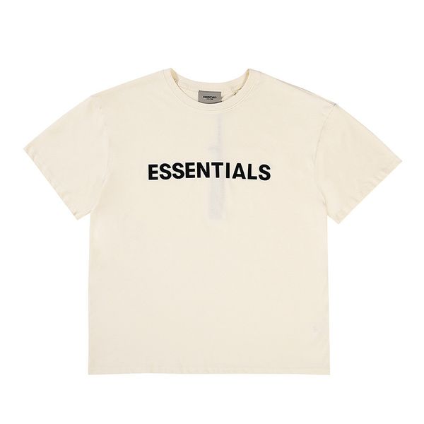 

fear of god personality street fashion essentials chest letter fog short sleeve t-shirt, White;black