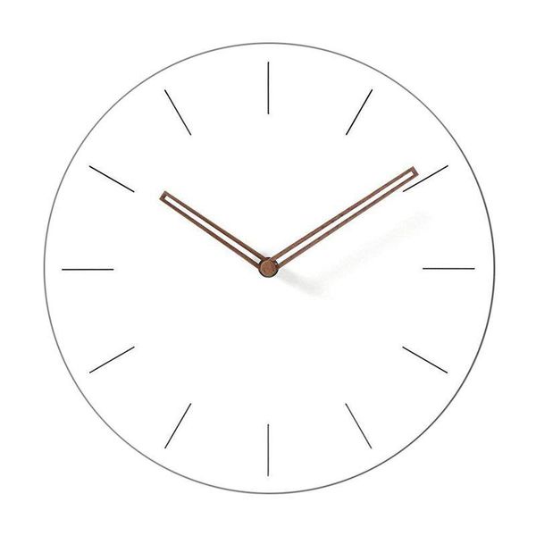 

simple modern white round wooden wall clock 11 inch non-ticking one battery powered