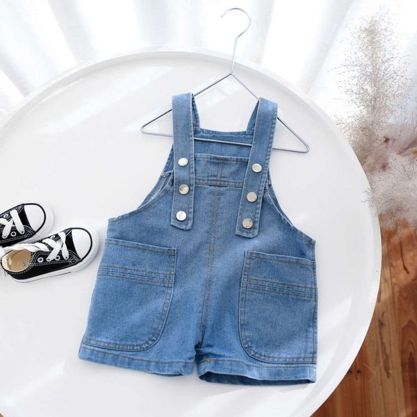 

jeans carrying shorts 2021 summer new baby boys and girls korean casual soft pants ek045, Blue