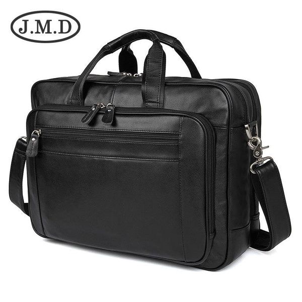

briefcases j.m.d genuine cow leather men's lapbag for man double handler handbag