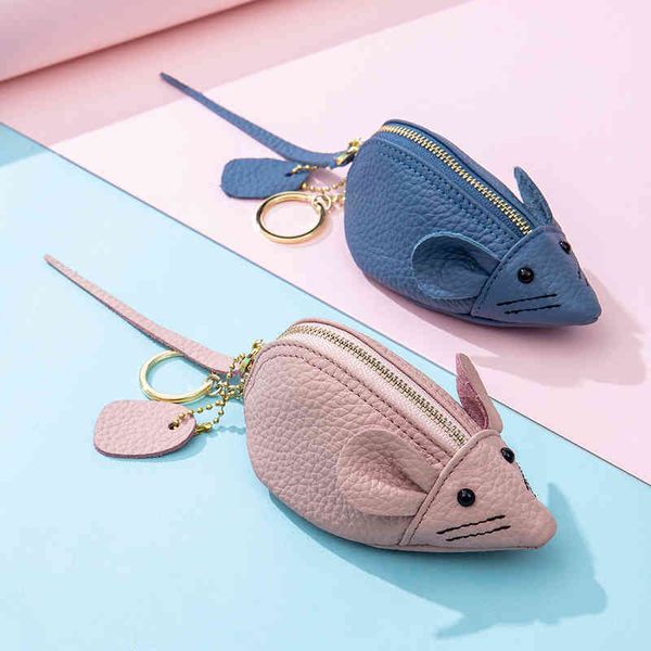 

cartoon zero wallet female cute mini soft cowhide korean ins creative cut coin pure, Red;black