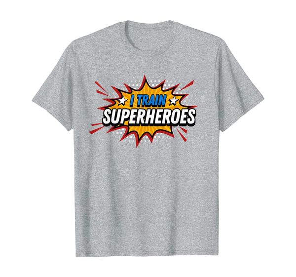 

cute i train superheroes gift for teachers team t-shirt, White;black