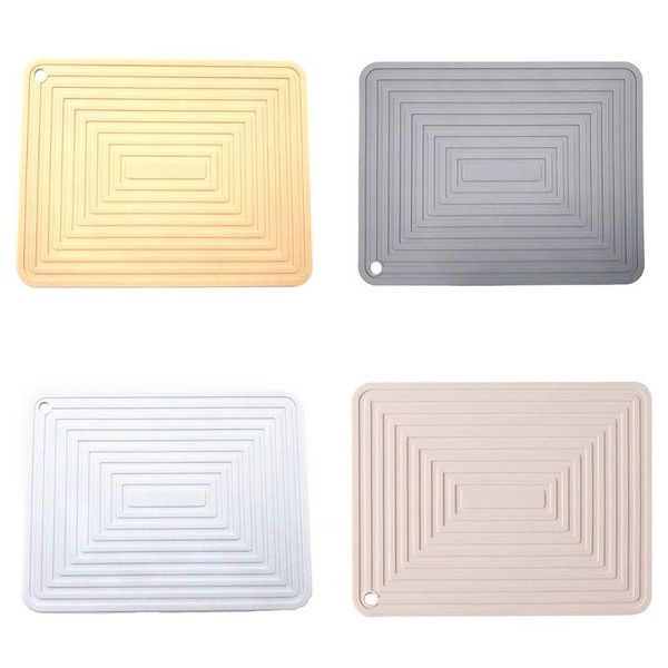 

mats & pads silicone dish drying mat non-slip heat resistant bar service table placemat kitchen waterproof pad