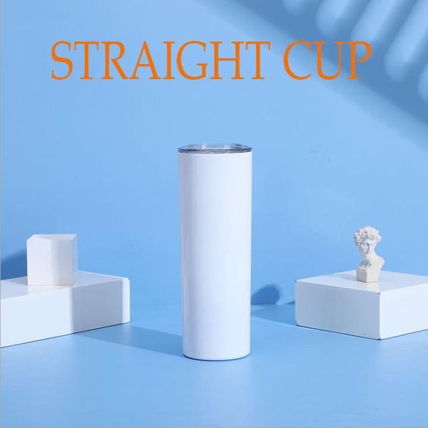 

20oz 30oz blank sublimation skinny tumblers straight cup with lid stainless steel double wall tumbler cup insulated coffee mug party gifts