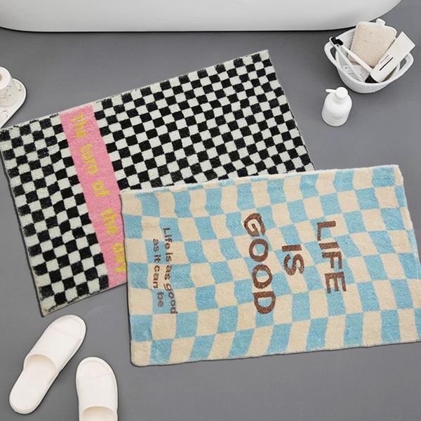 

carpets grid bathroom mat nordic bath mats geometric anti slip kitchen floor carpet removable entrance doormat area rugs home decor