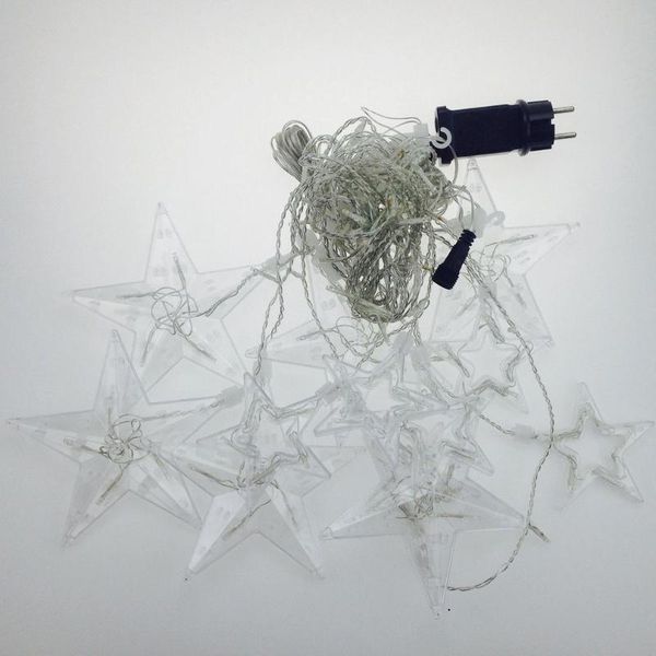 

2.2m 108 led string lights for wedding party with 12 big star window curtain icicle lights christmas party decorative lamp