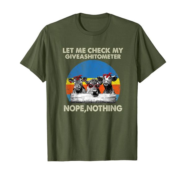 

let me check my giveashitometer nope nothing funny cow shirt, White;black