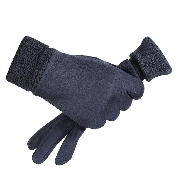 

cycling gloves outdoor sports ski suede windproof warm motorcycle for winter, Black