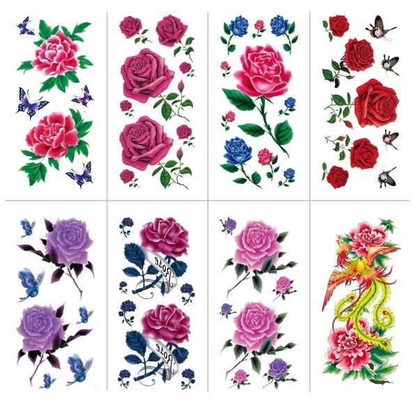 

tattoo paste water transfer p rose flower sticker waterproof simulation sexy