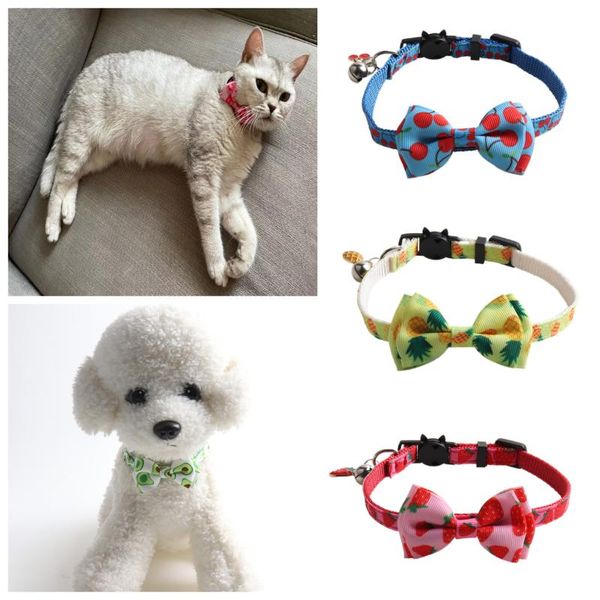 

cat collars & leads cute bow tie and bell dog collar adjustable pet safe necklace pets accessories supplies