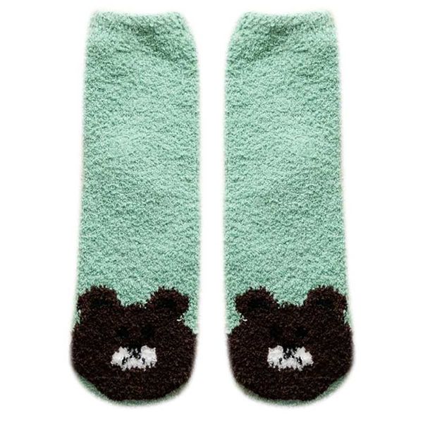 

winter omen soft plunge slipper crew sweet colorful cartoon animal fuzzy microfiber sleeping comfortable socks, Black;white
