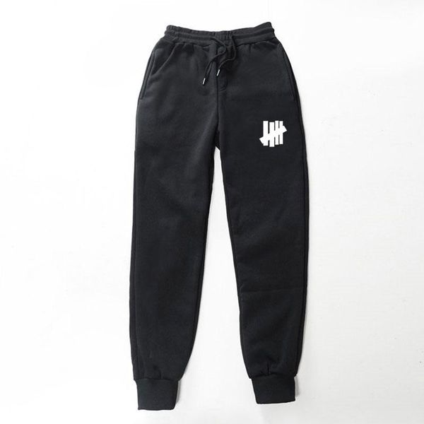 

men's pants 2021 sweatpants hip hop streetwear fashion men undefeated cool quality fleece trousers jogging casual, Black
