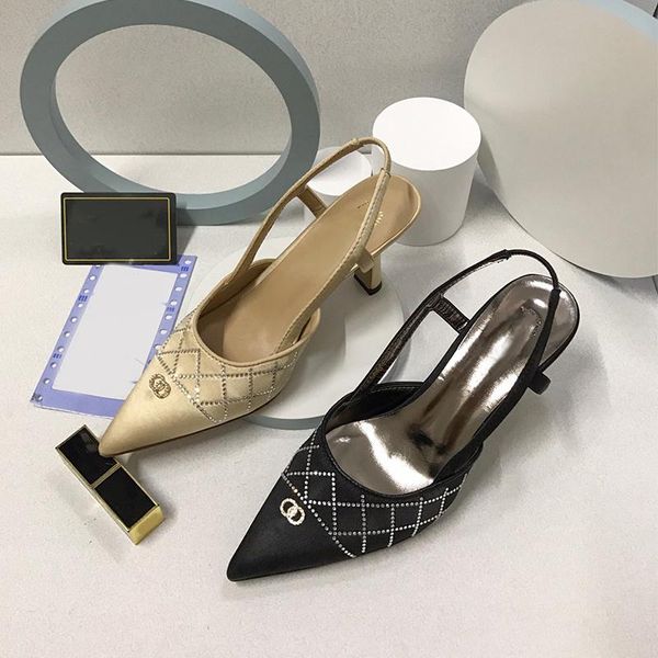 

dress shoes 2021 spring and summer silk high heels woman black, beige pointed stiletto party wedding pumps ladies