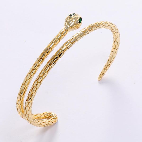 

bangle luala 2021 european and american fashion copper 4 style adjustable cuff snake cubic zircon jewelry for women girls, Black