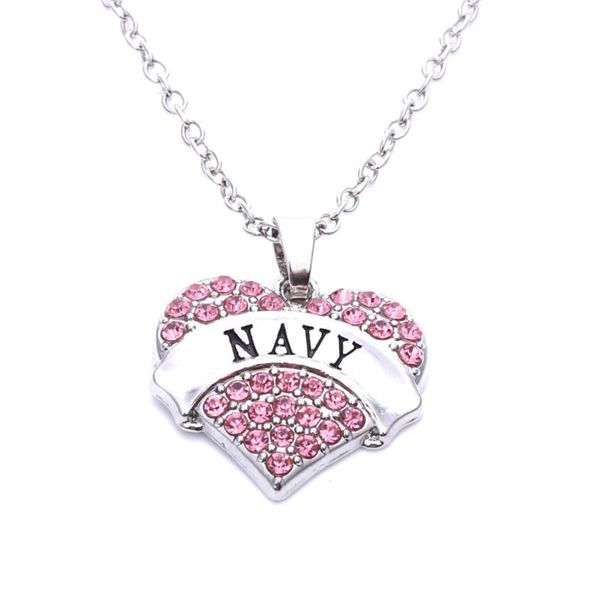 

pendant necklaces navy crystal rhinestone heart necklace, Silver