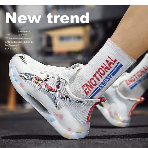 2021 Correndo Sapatos Oco para fora Tênis de Soled Tênis Branco Verão Preto Moda Coreana Sapato Casual Tamanho Grande Sapatilhas Run-Shoe # A0008