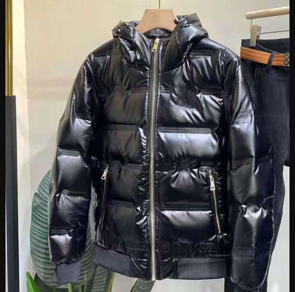 

21men's down jacket tide brand fashion letter printing coats, Black