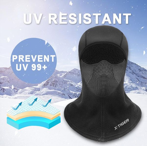 

cycling caps & masks warm and windproof hood, riding, skiing, running, men women, winter outdoor fleece scarf, cold-proof headscarf, one siz, Black
