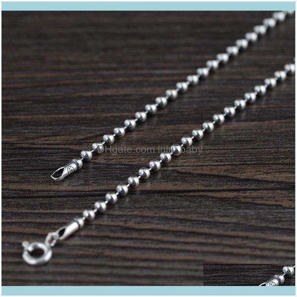 

chains necklaces & pendants jewelrychains fine necklace women jewelry 925 sier round beads 2.0mm center trendy style drop delivery 2021 byb4, Silver